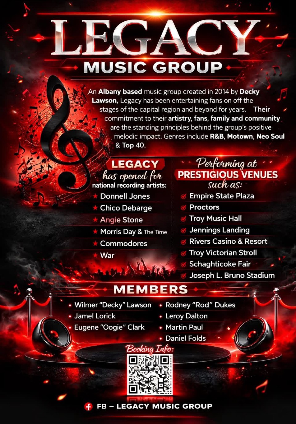 Legacy R&B group promotional photo, five-member vocal group