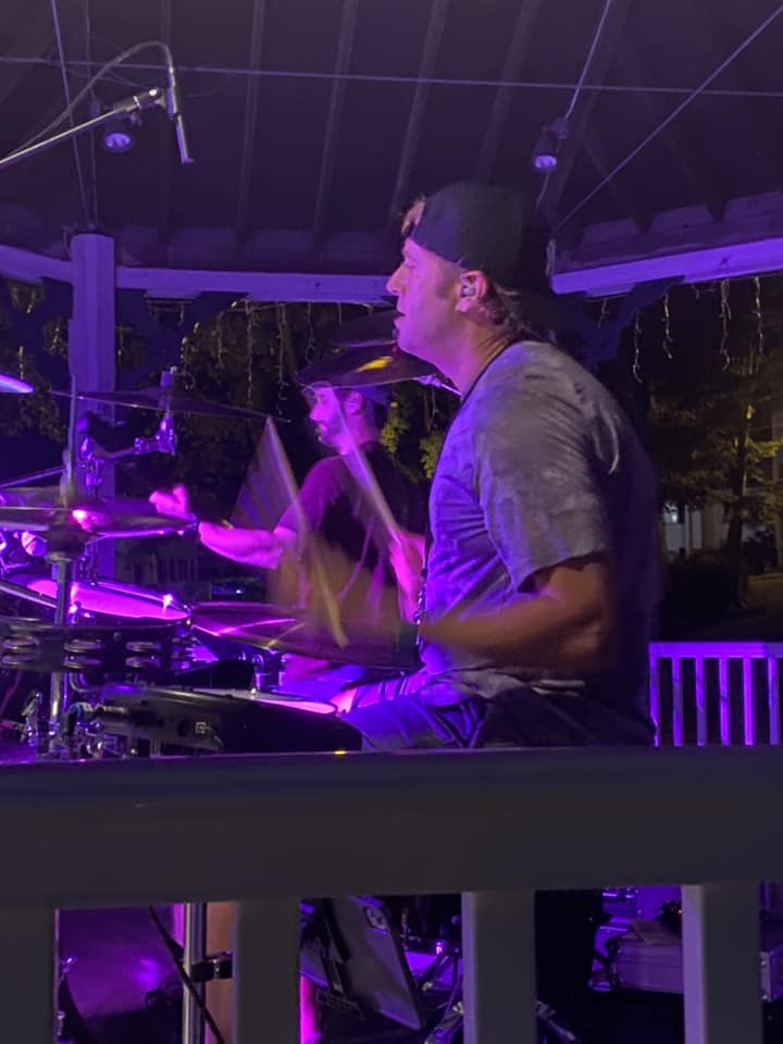 A band playing at the Wood Park gazebo.
