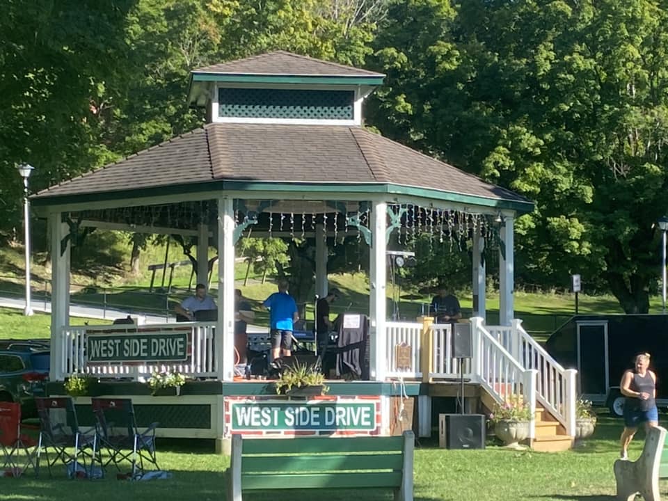Wood Park in daylight before the concert begins.