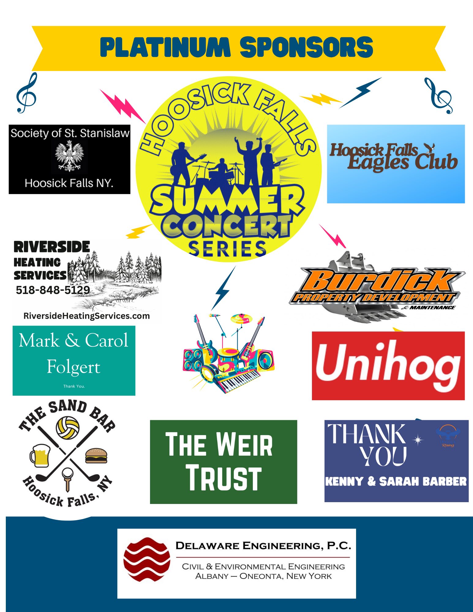 Platinum sponsors of the 2025 Hoosick Falls Summer Concert Series